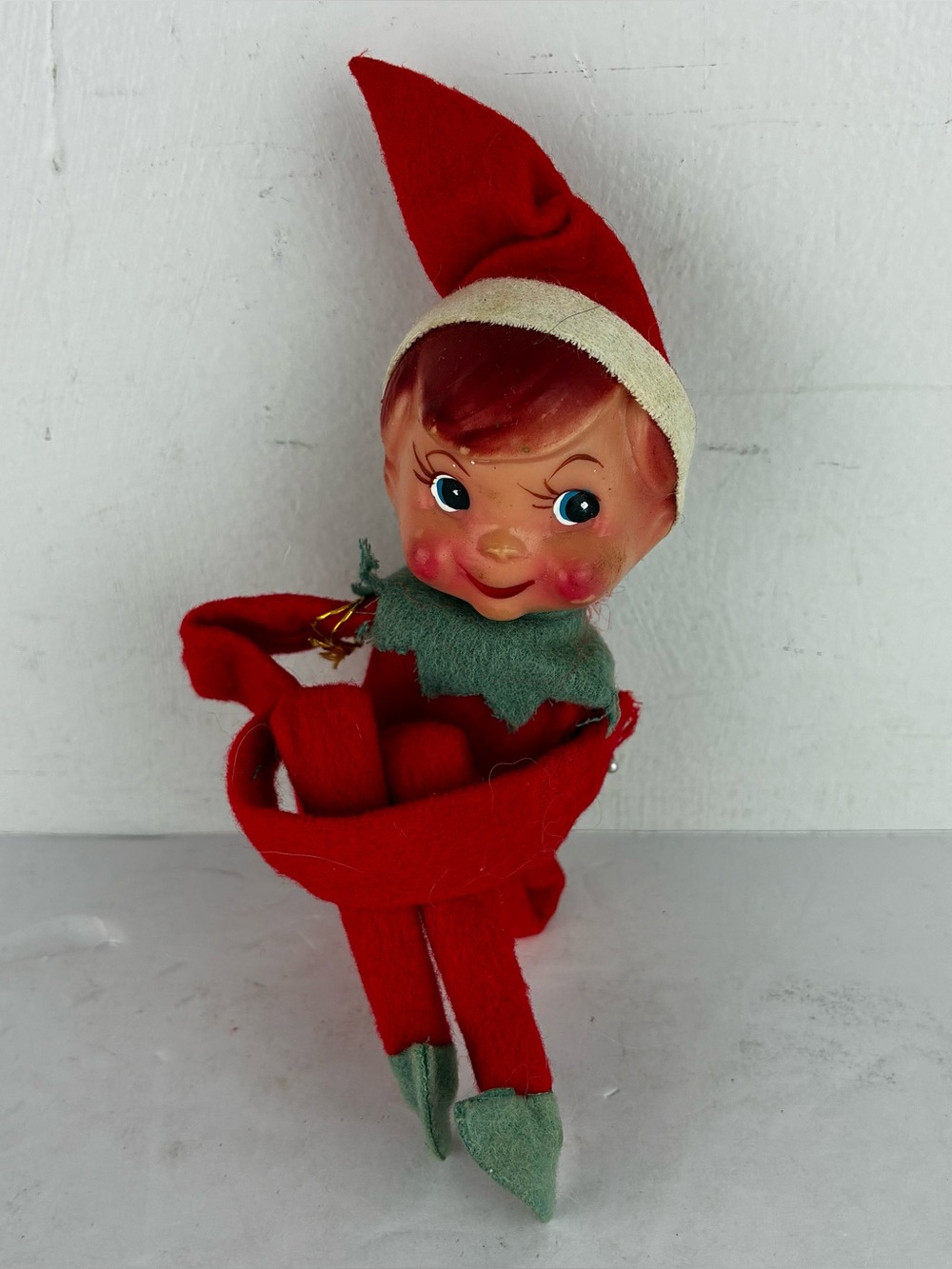 Vintage 1950’s Knee-Hugger Sitting Felt Elf